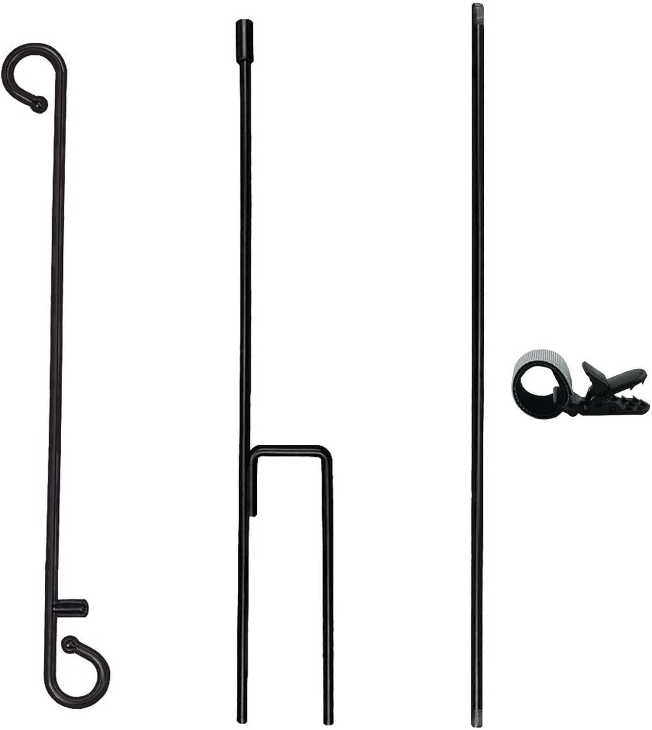 Garden Flag Stand-Holder-Pole with Flag Stopper and Clip Waterproof Powder-Coated Paint for House Flags,Decorative Flags,Yard Flags,Seasonal Flags