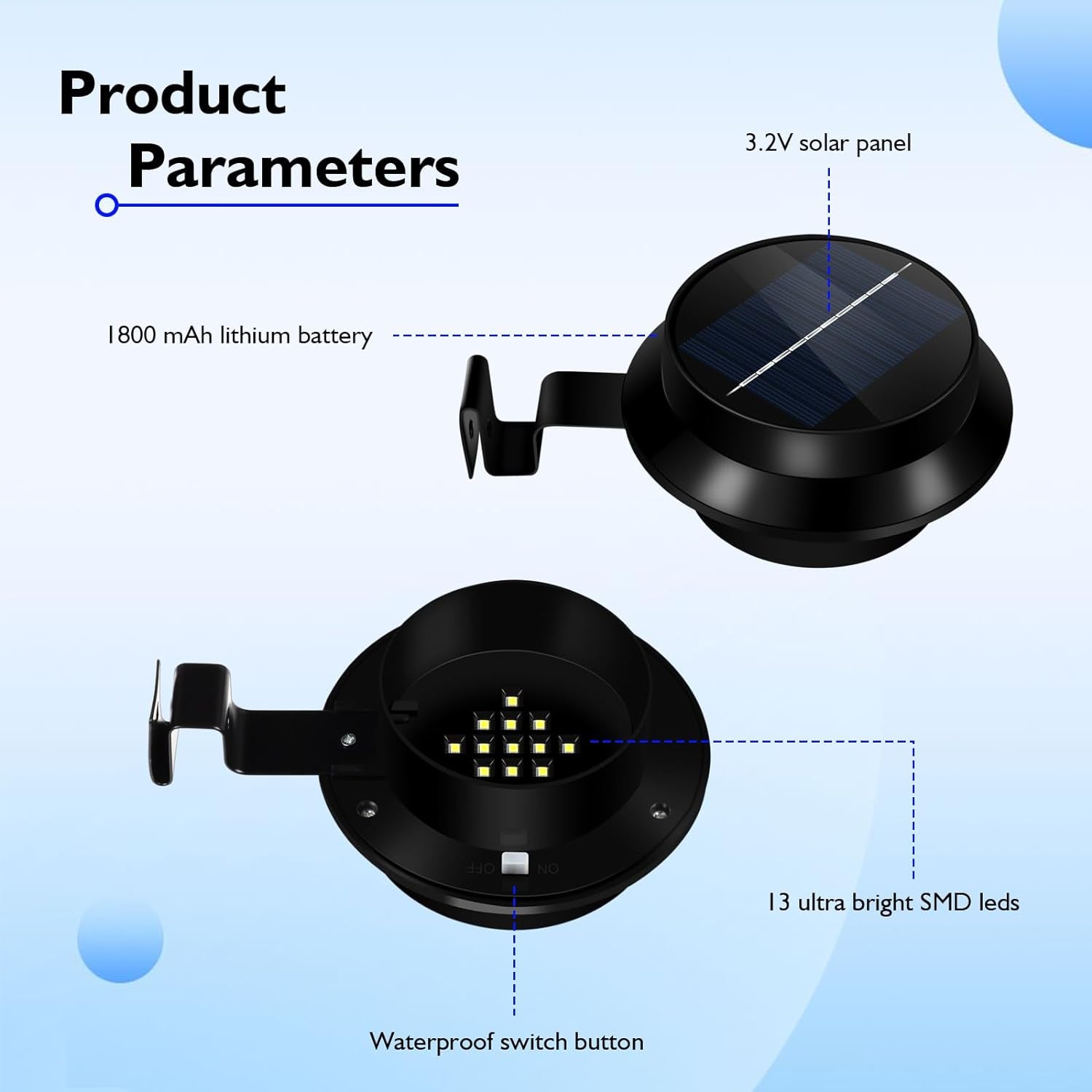 Flag Pole Light Solar Powered Outdoor Top Mounted Flagpole Solar Light, Metal Clamps Fits 1”To 1.5”Flagstaff , Brightest Flagpole Lights 13 LED Dusk to Dawn for Wall-Mount Spinning Flag Poles BLACK Y