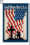 Baccessor God Bless America 4Th of July Garden Flag Double Sided, 4Th of July Memorial Day Independence Day Patriotic Garden Yard Flag Outdoor outside Holiday Decoration 12.5 X 18 Inch