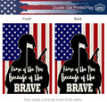 CROWNED BEAUTY 4Th of July Memorial Day Soldier Garden Flag 12X18 Inch Double Sided for outside Small Burlap Patriotic Independence Day Because of the Brave Yard Flag