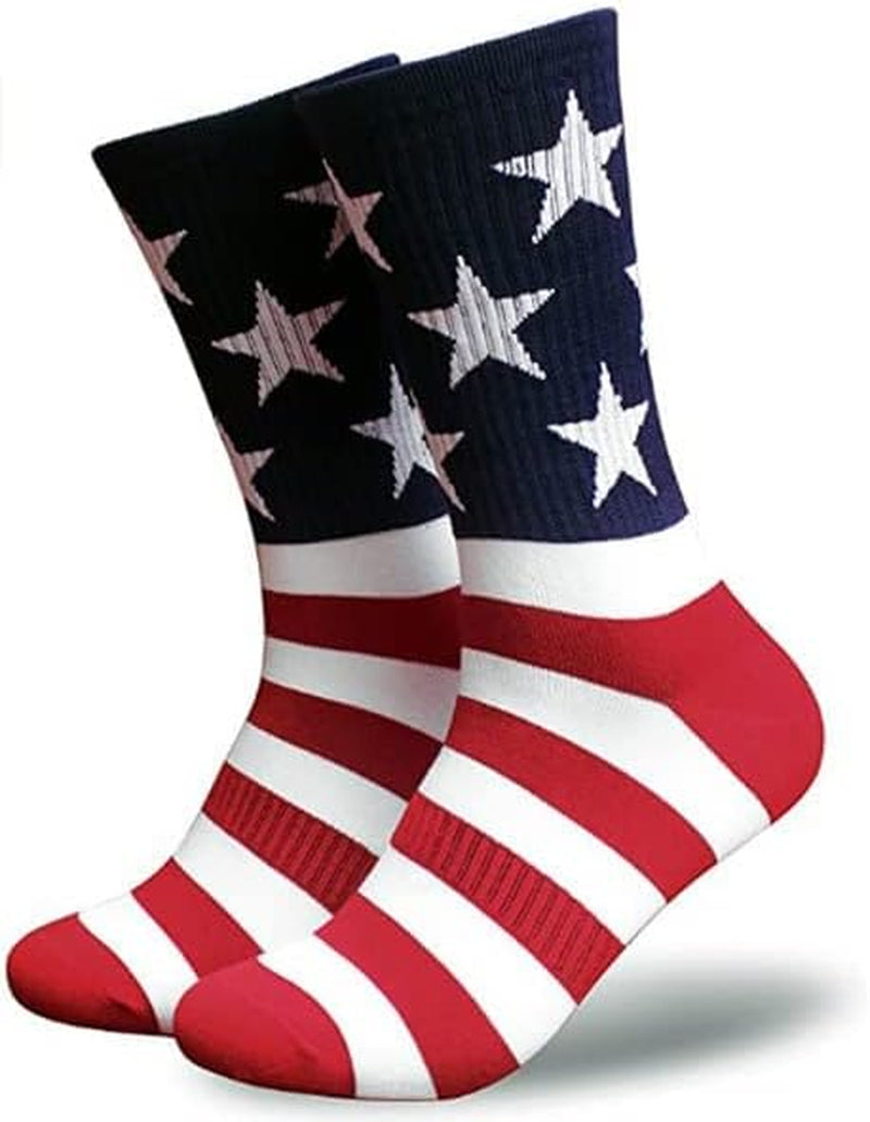 American Flag Socks for Men or Women 4Th July Middle Socks Star and Stripe Patriotic Freedom Day Gifts