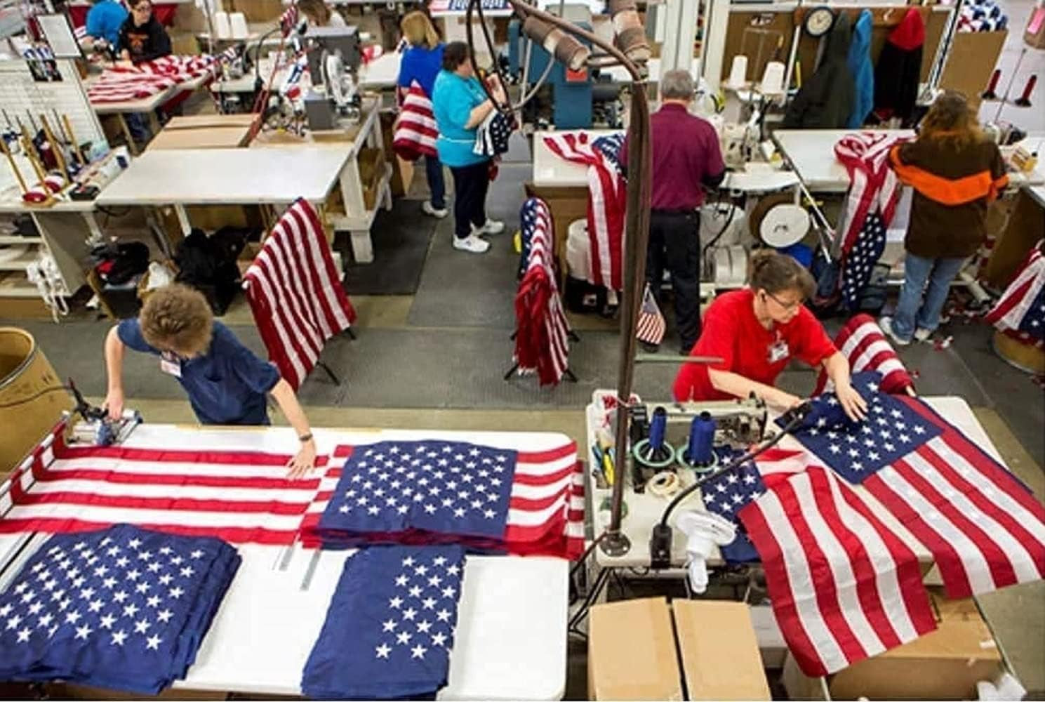 American Flag 3X5 Ft with Black Pole Kit - Heavyweight Nylon - Embroidered Stars and Sewn Stripes - 6 Ft No Tangle Flagpole Aluminum and 2-Position Flag Pole Bracket