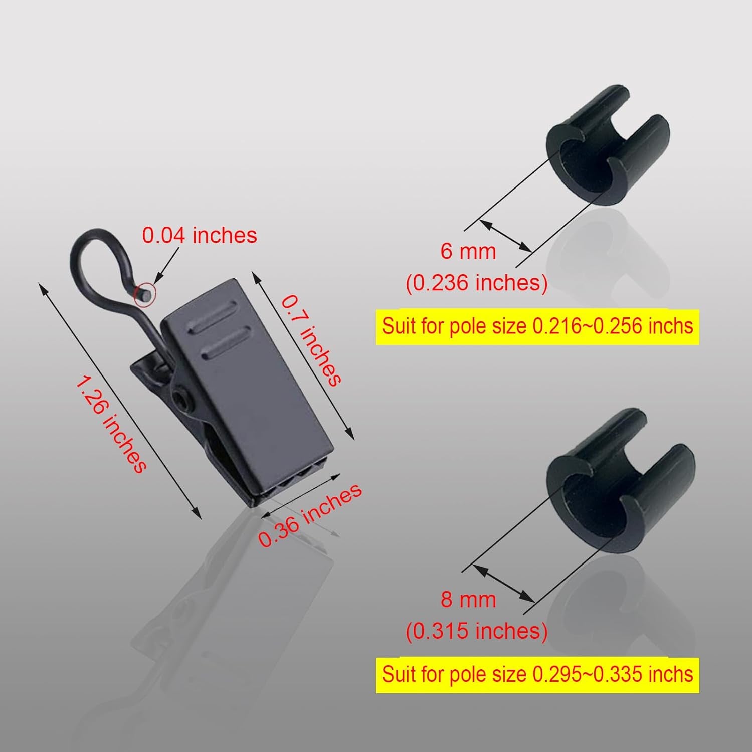 Garden Flag Clips and Stoppers,Tiger Clip and C Clamp(For 6Mm&8Mm Rod),Anti Wind Accessories for Garden Flag Holder