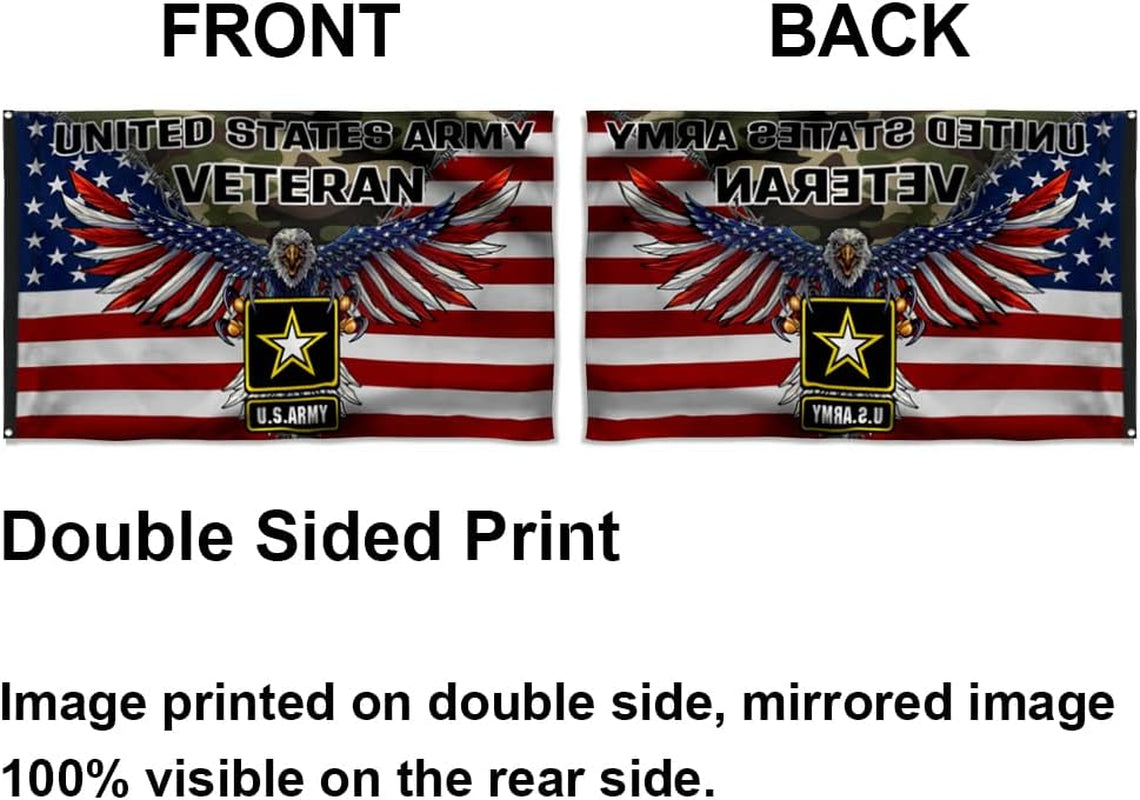 U.S. Army American UNITED STATES Amry Vietnam Veteran Flag - UV Fade Resistant Double Printed and Double Stitched 150D Polyester 3X5Ft Banner (UNITED STATES Amry Veteran)
