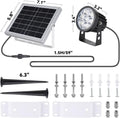 Joylight Flag Pole Light Solar Powered Outdoor, Solar Flagpole Light 6000K White Led IP65 Waterproof Dusk to Dawn 3 Mounted Ways Clamp Ground Wall for Flag Pole