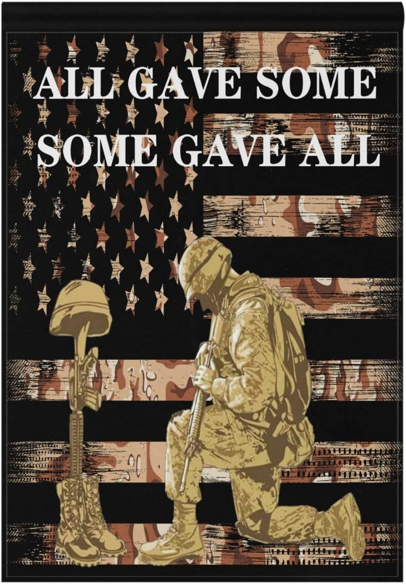 Wamika Memorial Day Garden Flag Thank You American Military Soldiers Double Sided Flags 12" X 18" American Flag Independence Day 4Th of July Patriotic Free Flag Banner Yard Outdoor Porch Decorations