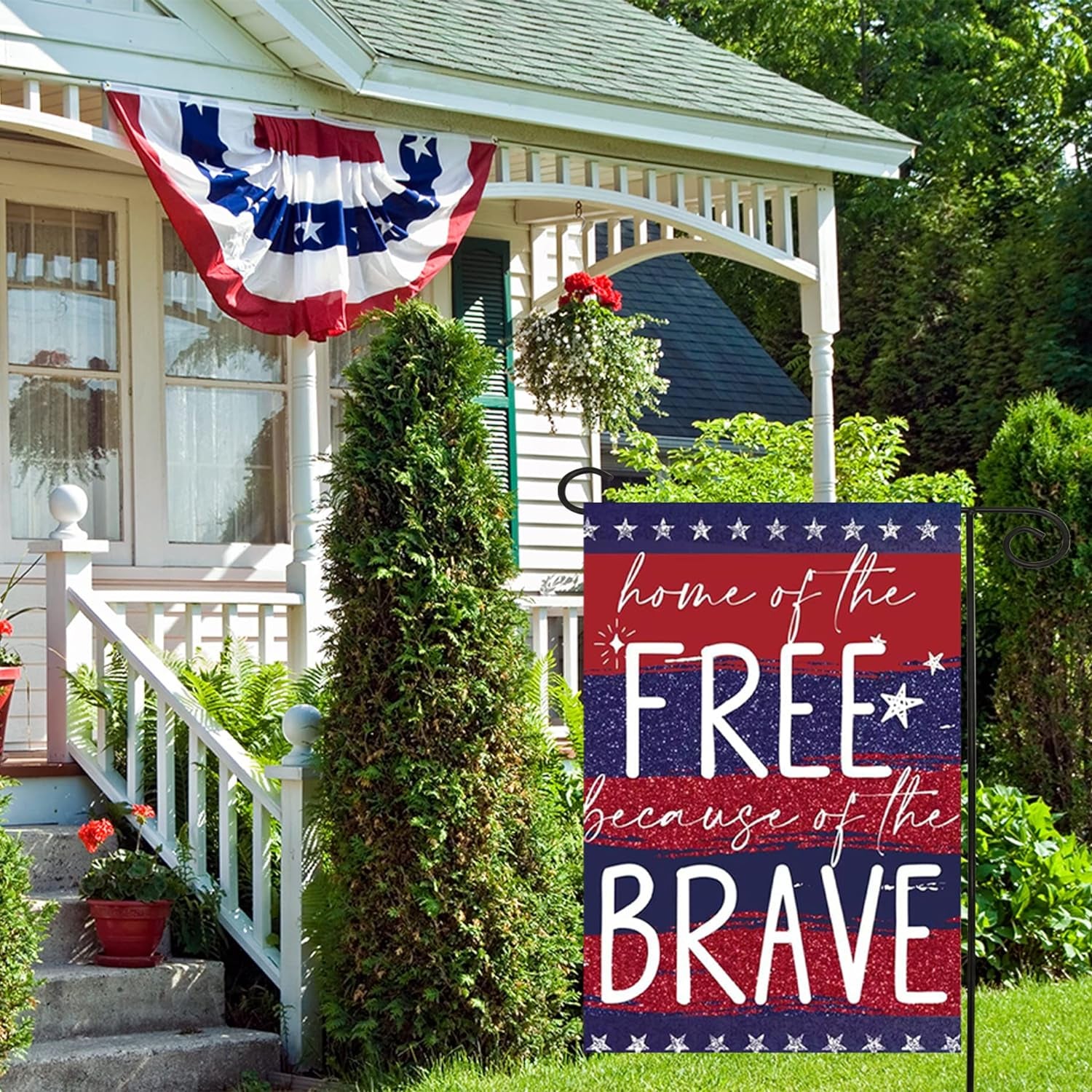 Morigins 4Th of July Home of the Free Because of the Brave Decorative Independence Day American Patriotic Garden Flag 12.5X18 Inch