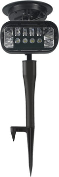 Flag Pole Light Solar Powered, 2 in 1 House Mounted Flagpole Solar Light, Metal Clamps Fits 1” to 3.5” in Diameter Flagpole, Super Bright 4 LED Outdoor Dusk to Dawn for Wall-Mount Spinning Flag Poles