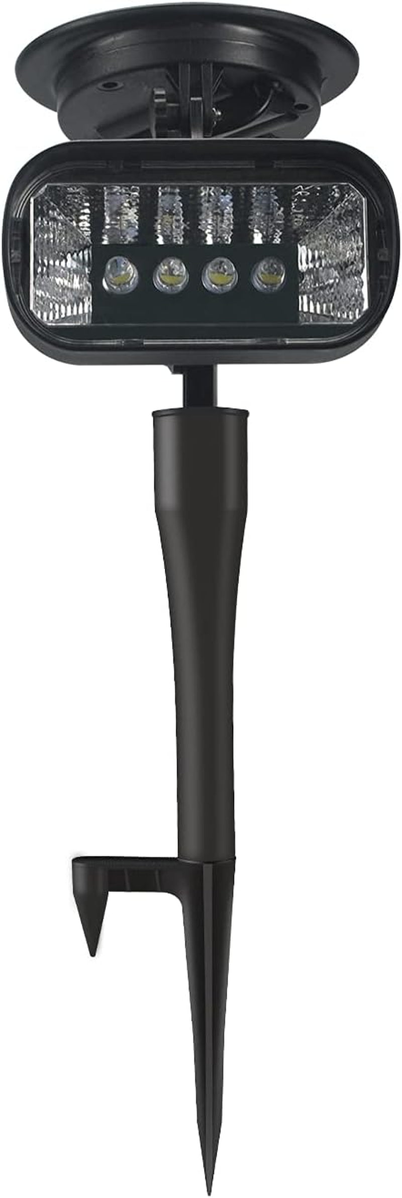 Flag Pole Light Solar Powered, 2 in 1 House Mounted Flagpole Solar Light, Metal Clamps Fits 1” to 3.5” in Diameter Flagpole, Super Bright 4 LED Outdoor Dusk to Dawn for Wall-Mount Spinning Flag Poles