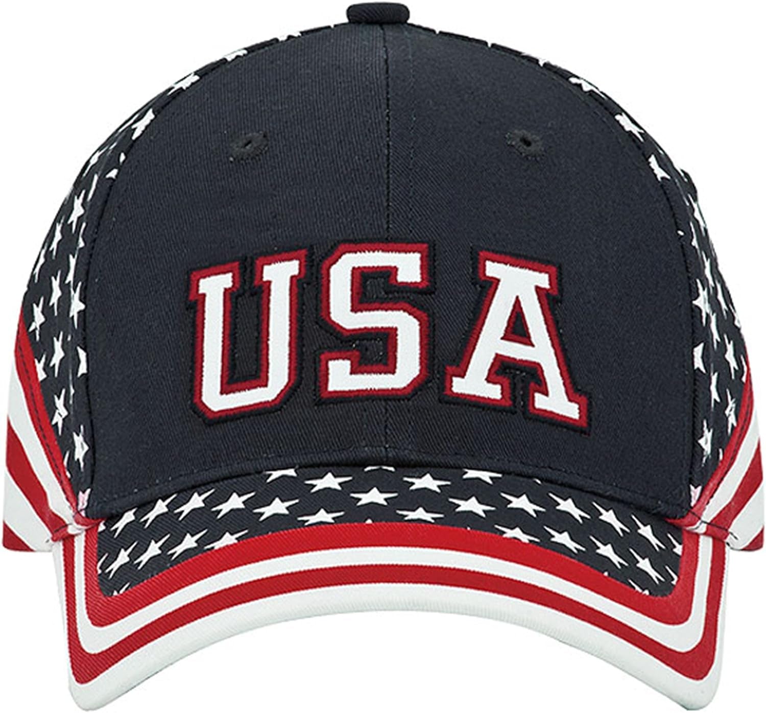 MG Washed Cotton Twill Stars & Stripes USA Ball Cap Hat USA Flag Cap