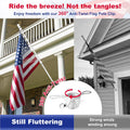 Flag Pole for Kit, 5FT White Tangle Free Porch Metal Aluminum Flagpole with Upgraded Bracket for 3X5 American Flag, White Adjustable Outdoor Flag Poles for Porch, Outside, Truck,Yard, Garden