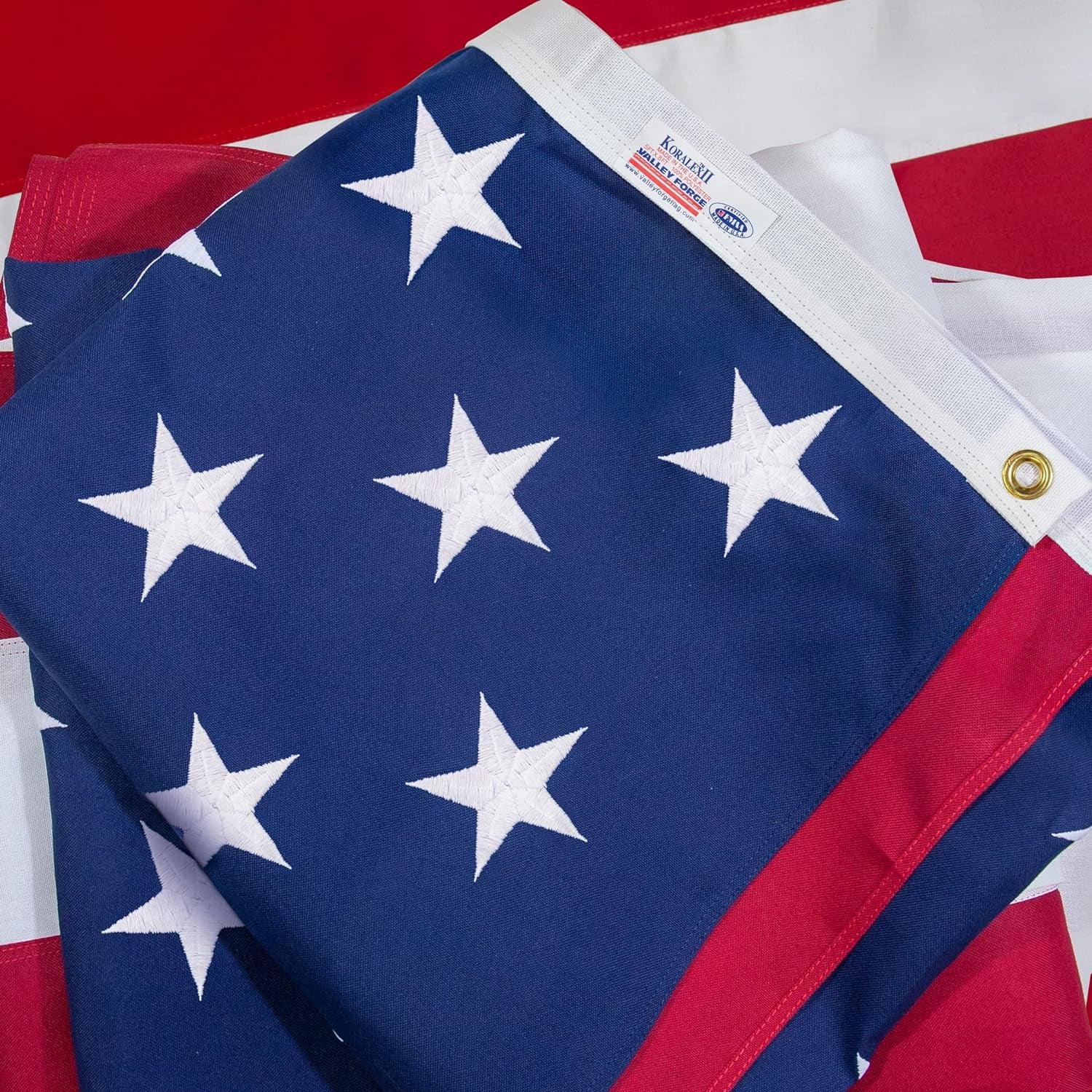 Valley Forge American Flag - 100% Made in the USA - 5' X 8' Ft - Koralex II 2-Ply Polyester - Sturdy, Durable and Patriotic - Great for Gardens, Homes, Patios and Cars Flag