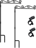 HOOSUN Garden Flag Stand, Premium Garden Flag Pole Holder Black Metal Powder-Coated Weather-Proof Paint, 37.8