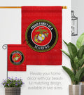 Proud Family Marines Garden Flag - Armed Forces Marine Corps USMC Semper Fi United State American Military Veteran Retire Official - House Banner Small Yard Gift Double-Sided Made in USA 13 X 18.5