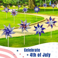 HOOSUN 4Th of July Decorations Reflective Pinwheels,10 Pack Patriotic Decor Red White and Blue Windmills, Wind Spinners for Yard and Garden,Independence Day,Kids,Bird Scare Devices Outdoor