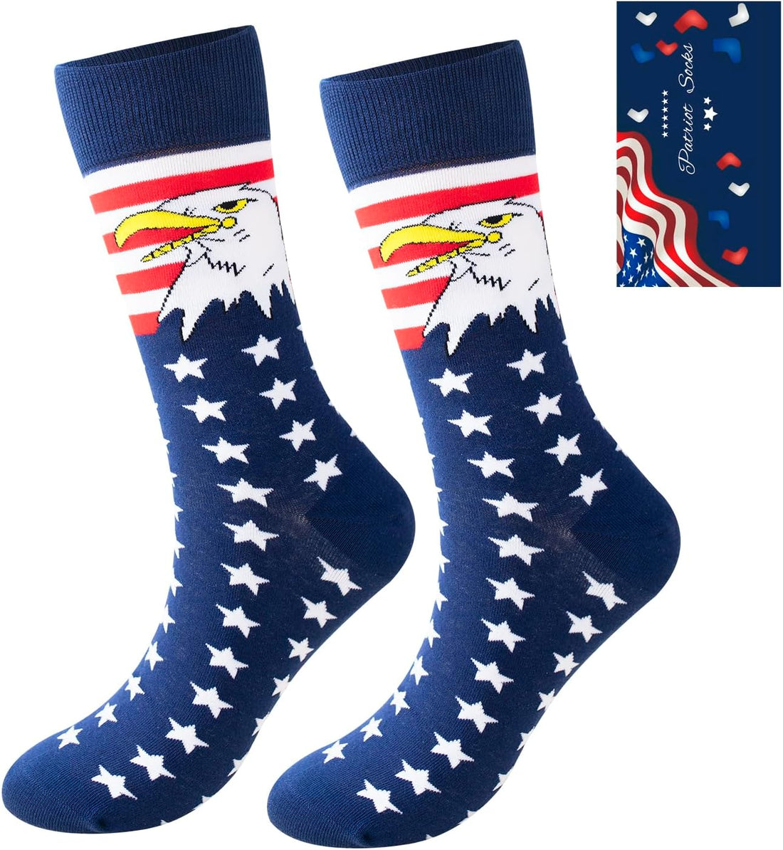 ZXGXLAW American USA Flag Socks Funny Men Women 4Th July Middle Star and Stripe Patriotic Freedom Day Gifts