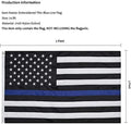 Homissor Thin Blue Line Flags 2X3 Outdoor in USA - Embroidered Stars Police Flag, Heavy Duty Back the Blue Flag Stripe Blue Line Lives Matter Flags Banner with 2 Brass Grommets