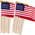 100 Pack Small American Flags on Stick, 4X6 Inch US Flags/Mini American Flags for Outside, Perfect for Independence Day, 4Th of July Decorations, Patriotic Holiday Yard Patio