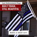 Thin Blue Line USA Flag 5X8 Ft | Heavy Duty Police Flag | Back the Blue | Blue Lives Matter Flag | Quadruple Stitched Fly End | Durable High-Performance 210D Nylon for High Winds | Brass Grommets