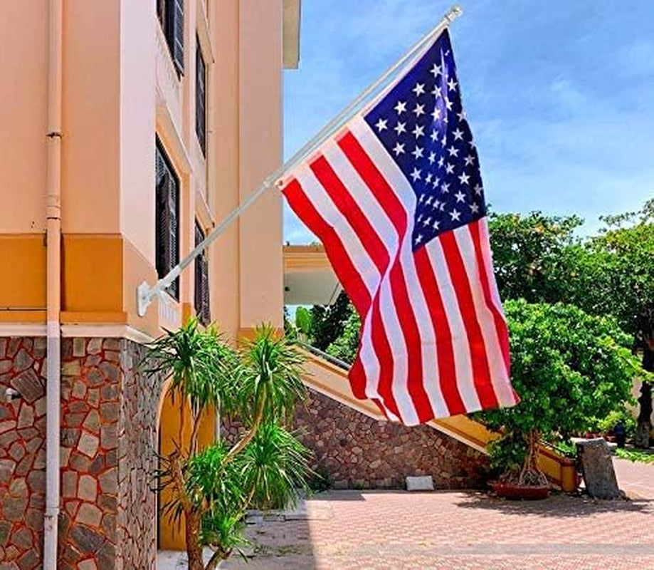 5X3 Ft American Outdoor Flag - US Flag Bright Color and Fade Resistant - Canvas Header and Double Stitched - USA Flags with Brass Grommets (US Flag 2Pc)