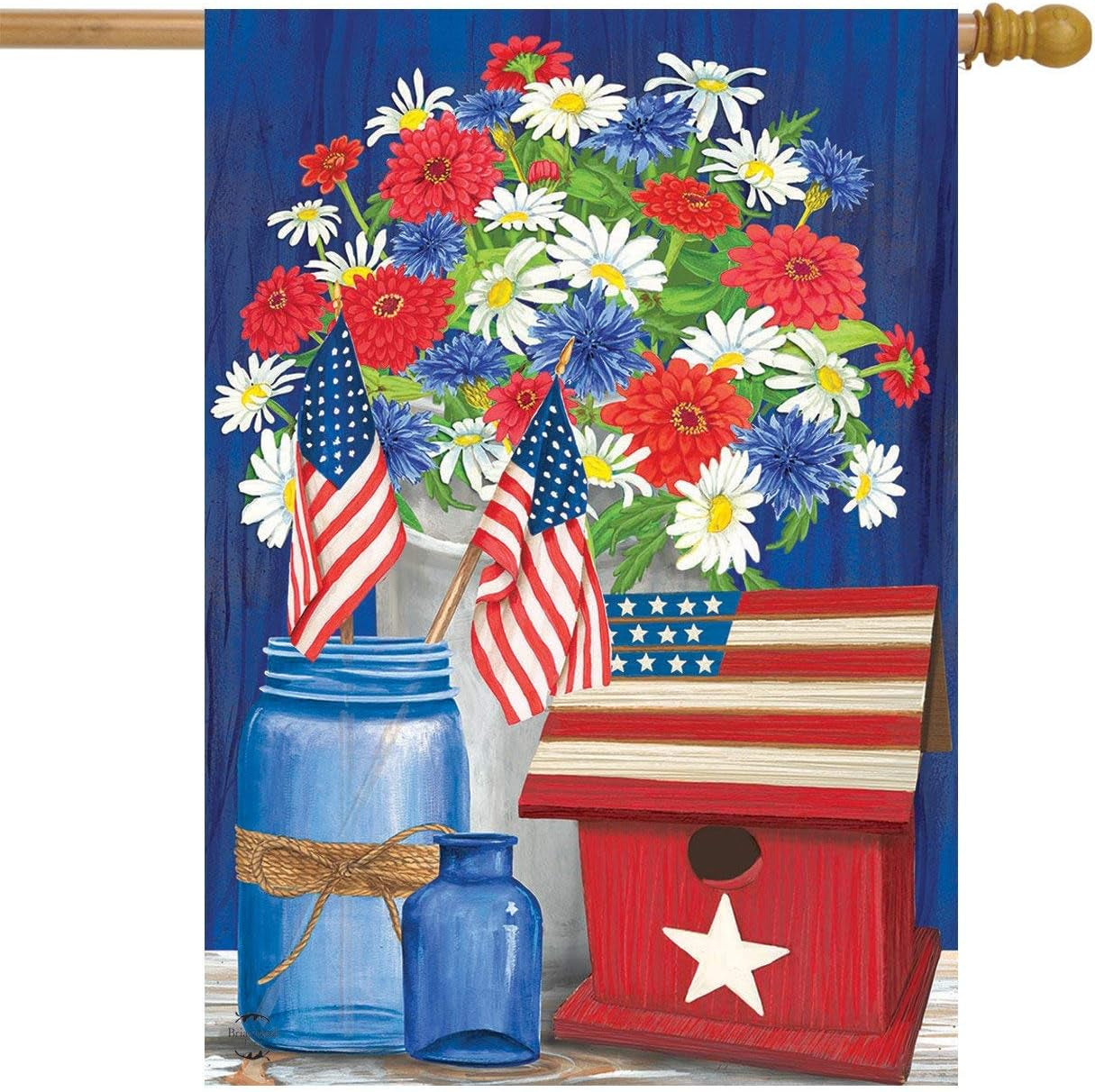 Red White and Blue Patriotic Everyday House Flag 40" X 28" Briarwood Lane