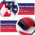 American Flags 3X5, 2PCS Nylon American Flag for outside with Embroidered Stars, US Flag for Outside- Made in USA, Heavy Duty USA Flag Weather Proof for High Wind