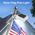 Solar Flag Pole Light, Bright Warm White 3000K Flagpole Light Upgrade Solar Powered for 5Ft 6Ft Flag Pole, Outdoor Dusk to Dawn Led Solar Lights, outside House Garden Yard American Flags Decor,Black