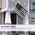 Anley Fly Breeze 3X5 Feet Thin Gray Line United States Flag - Vivid Color and Fade Proof - Canvas Header and Double Stitched - United States Flags Polyester with Brass Grommets 3 X 5 Ft