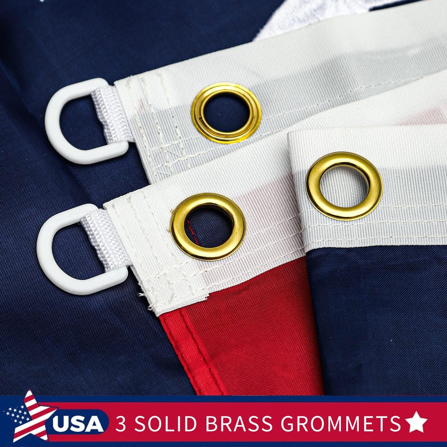 American Flag 6X10 Ft- Embroidered Stars,Sewn Stripes,Durable and Long Lasting Nylon,3 Solid Brass Grommets,Perfect for Outside/Outdoor Use Heavy Duty US USA Flags.