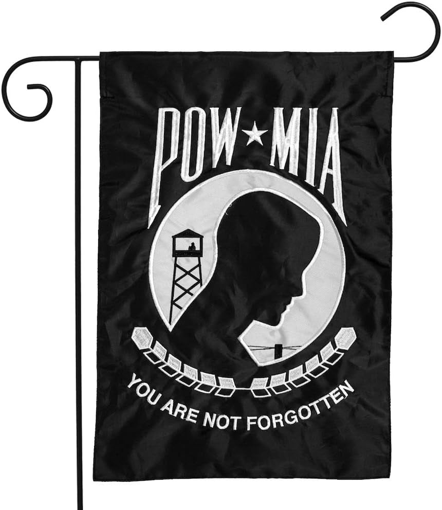 Briarwood Lane POW Applique & Embroidered Garden Flag POW/MIA 12.5" X 18"