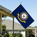 US Navy Emblem Flag 3X5 Outdoor Double Sided - Heavy Duty Polyester United State Navy Naval Military Flags with 2 Brass Grommets 4 Rows Stitched 3X5Ft