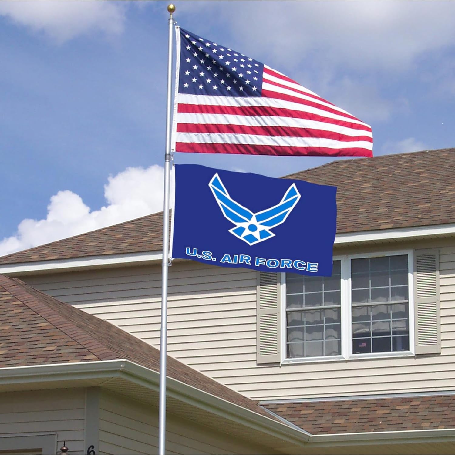 Air Force Wings Military Flags 3X5 Outdoor Made in Usa-Double Sided 3 Ply Heavy Duty United States USAF Wings Flags Banner for outside with 2 Brass Grommets UV Protection Fade Resistant for Indoor
