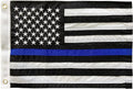 Homissor Thin Blue Line Flags 12X18 Outdoor - Embroidered Stars Police Boat Flag, Heavy Duty Back the Blue Flag Stripe Blue Line Lives Matter Flags Banner with 2 Brass Grommets