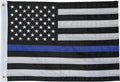 Thin Blue Line Flag 12X18 Inch Back the Blue - Made in USA Police Boat Flags, Blue Lives Matter First Responders Outdoor Flag, Embroidered & Sewn Stripe for outside Indoor