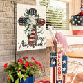 AVOIN Colorlife God Bless America Stars and Stripes House Flag 28X40 Inch Double Sided, Memorial Day 4Th of July Patriotic Lily Cross Yard Outdoor Decoration