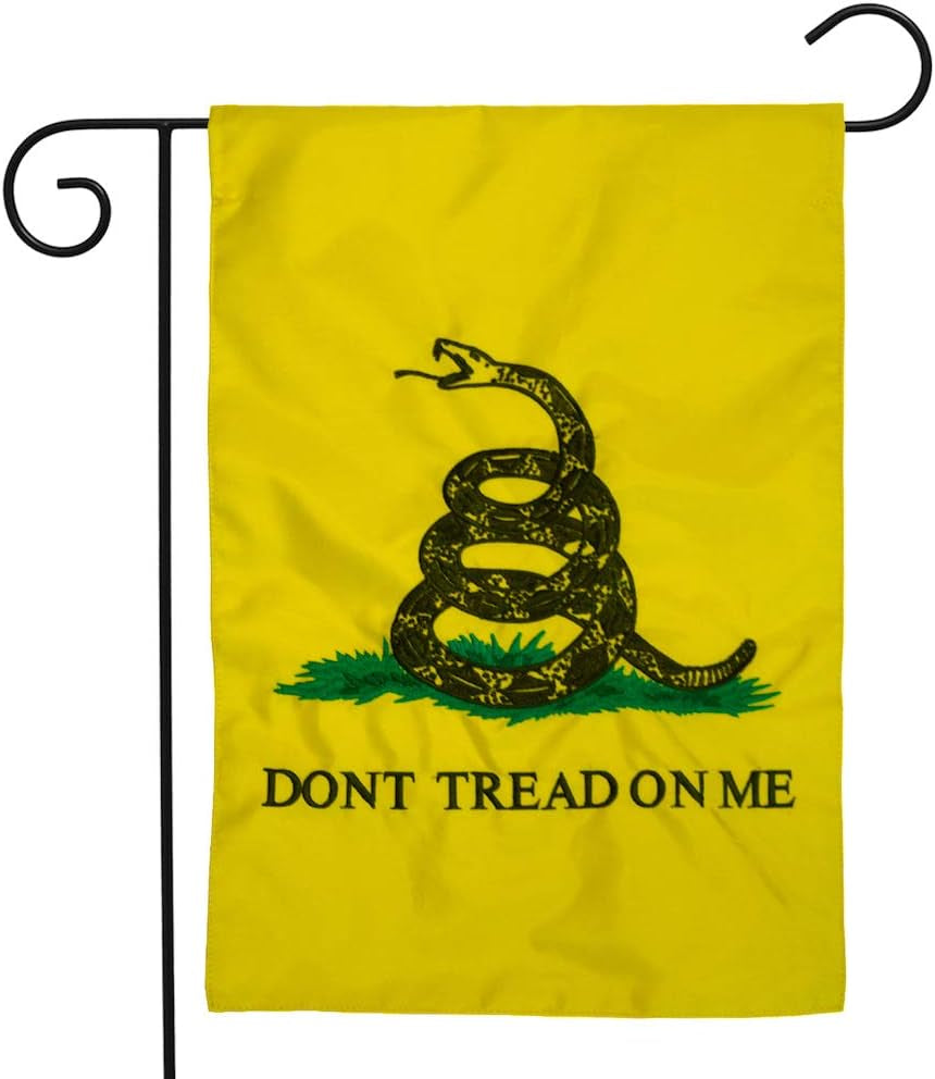 Don't Tread on Me Gadsden Applique & Embroidered Garden Flag Patriotic 12.5" X 18"