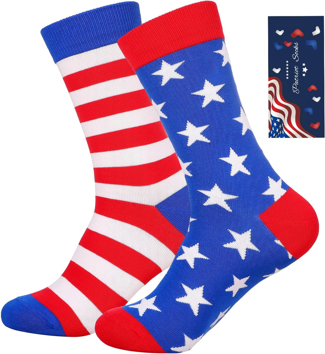 ZXGXLAW American USA Flag Socks Funny Men Women 4Th July Middle Star and Stripe Patriotic Freedom Day Gifts