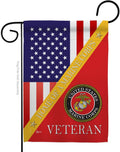 Home of Marine Corps Garden Flag - Set with Stand Armed Forces USMC Semper Fi United State American Military Veteran Retire Official - House Banner Small Yard Gift Double-Sided 13 X 18.5