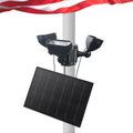 Solar Flag Pole Light for 15-40Ft Flagpole 3 Super-Spotlights 12000 Mha，Adjustable Clamps Fits 3-6''Diameter Inground Poles Flag Poles Coverage-Light up American Flag Outdoor with from Dusk to Dawn