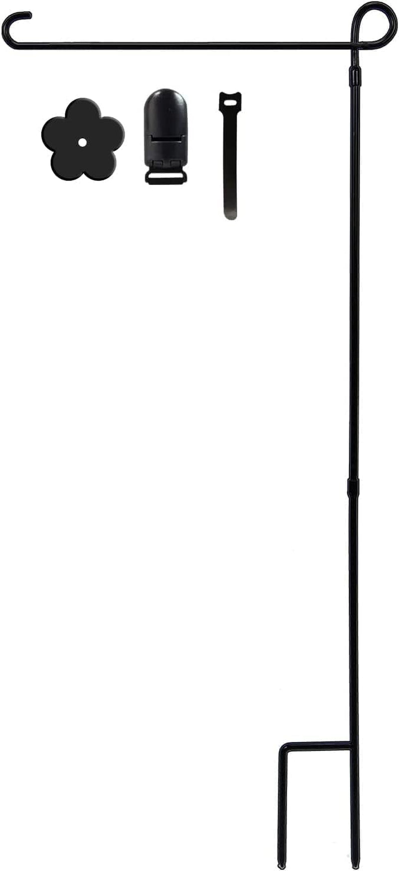 Hogardeck Garden Flag Holder Stand, Thickened Pole Sturdy and Straight Premium Yard Flag Holder Weather-Proof Metal Flagpole with Stopper and Clip Fit for American Flag, Fall Garden Flag