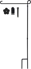 Hogardeck Garden Flag Holder Stand, Thickened Pole Sturdy and Straight Premium Yard Flag Holder Weather-Proof Metal Flagpole with Stopper and Clip Fit for American Flag, Fall Garden Flag