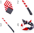 3 Pieces American Flag Bandana USA Flag Pattern Headband Kerchief Unisex Cowboy Bandanas Patriotic Accessories