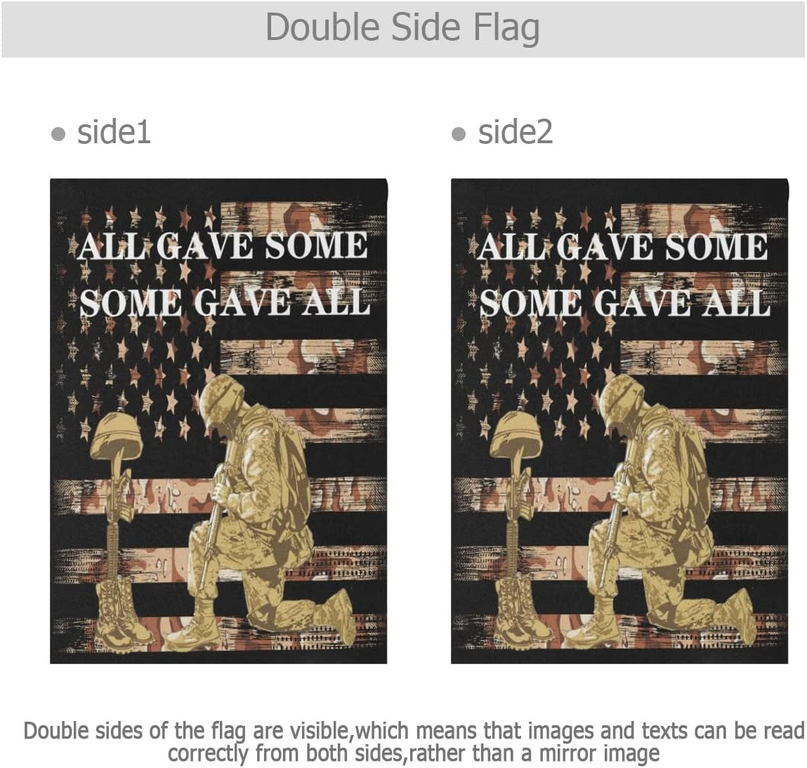 Wamika Memorial Day Garden Flag Thank You American Military Soldiers Double Sided Flags 12" X 18" American Flag Independence Day 4Th of July Patriotic Free Flag Banner Yard Outdoor Porch Decorations