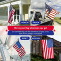 Flag Pole for Kit, 6FT Black Tangle Free Porch Metal Aluminum Flagpole with Upgraded Bracket for 3X5 American Flag, Black Adjustable Outdoor Flag Poles for Porch, Outside, Truck,Yard,Garden