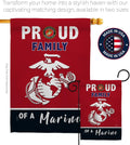 Breeze Decor Proud Family Garden Flag Armed Forces Marine Corps USMC Semper Fi United State American Military Veteran Retire Official House Banner Small Yard Gift Double-Sided, Red/Black