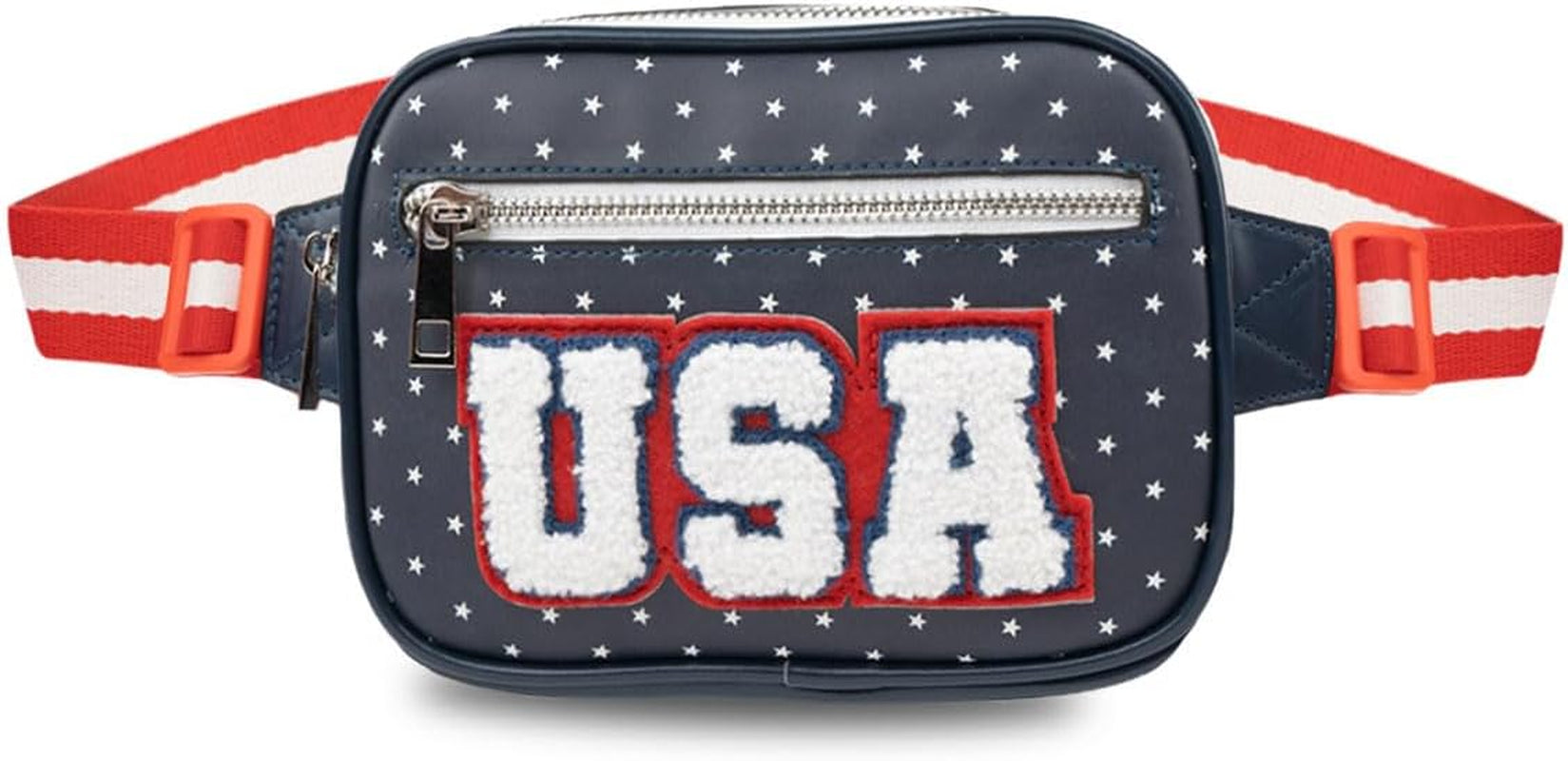 Tipsy Elves American Flag Fanny Packs with Drink Holder - USA Fanny Pack for 4Th of July BBQ, Pool Party and Events