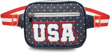 Tipsy Elves American Flag Fanny Packs with Drink Holder - USA Fanny Pack for 4Th of July BBQ, Pool Party and Events