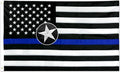 Thin Blue Line USA Flag 2X3 Ft | Heavy Duty Embroidered Stars & Sewn Stripes | Brass Grommets | UV Protection | Black White Blue American Police Flag Honoring Law Enforcement Officers