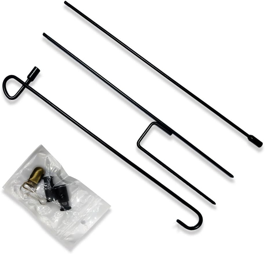 Garden Flag Stand Holder Iron Garden Flag Pole 36.5*X16.5Inch with Flag Stopper and Clips Display Garden Season Flag for Yard Decroate Your Garden