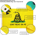 Anley Everstrong Series Embroidered Don'T Tread on Me Flag 3X5 Feet - Embroidery & Heavy Duty Canvas Header - 4 Rows of Lock Stitching - Gadsden Tea Party Nylon Flags with Brass Grommets